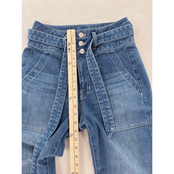 Veronia Beard Logan Slim Straight Extra High Rise Jeans Tie Waist Denim 27 4 - Picture 8 of 10